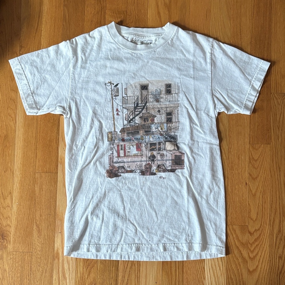 Unisex/Men’s S Le Cartel White Graphic Art T-Shirt